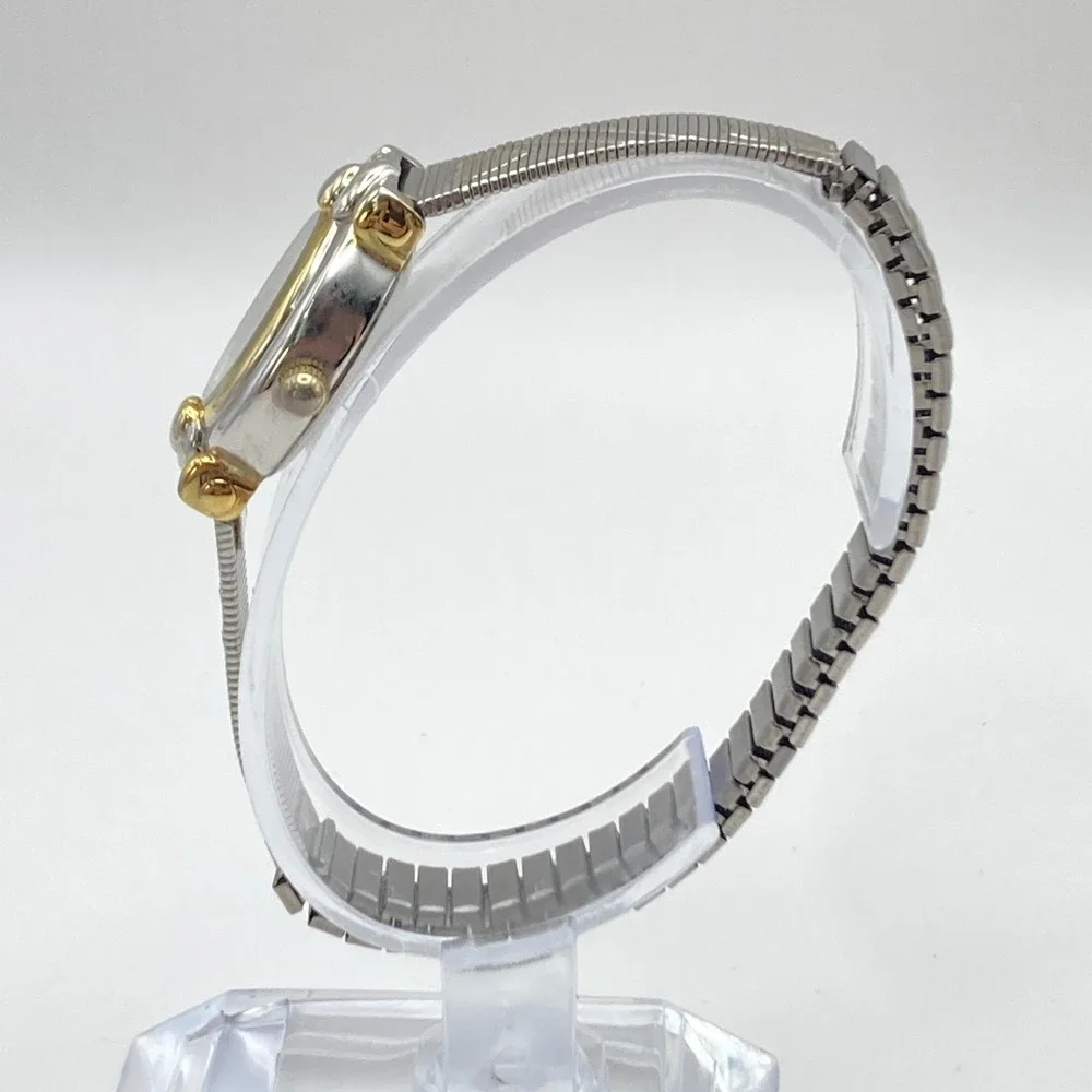Vintage White Stag Womens Watch Silver Gold Tone Hearts Stretch Band New Battery